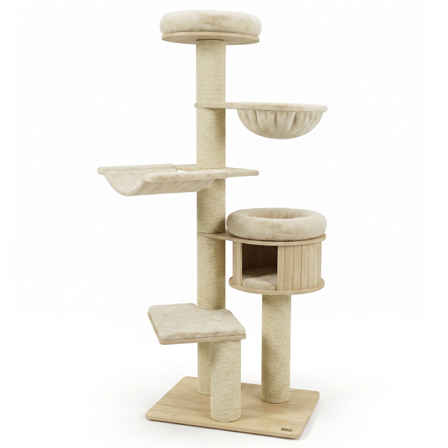 75.5" Tall Cat Tree with Sisal Posts, Hammock & Basket - Majestic Pet Kingdom