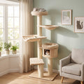75.5" Tall Cat Tree with Sisal Posts, Hammock & Basket - Majestic Pet Kingdom