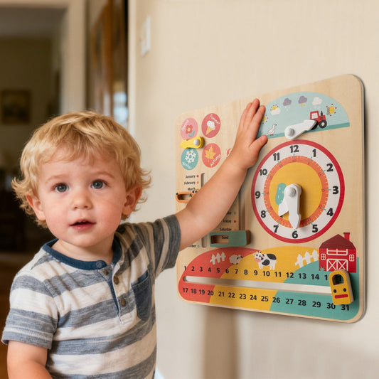 Montessori Wooden Toy for Toddlers Educational Learning Clock Toy About Season | Purrfect Pet Kingdom