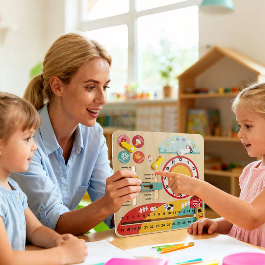 Montessori Wooden Toy for Toddlers Educational Learning Clock Toy About Season | Purrfect Pet Kingdom