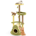 Freestanding Multi-level Avocado Cat Tower with Private Condo-Green - Majestic Pet Kingdom