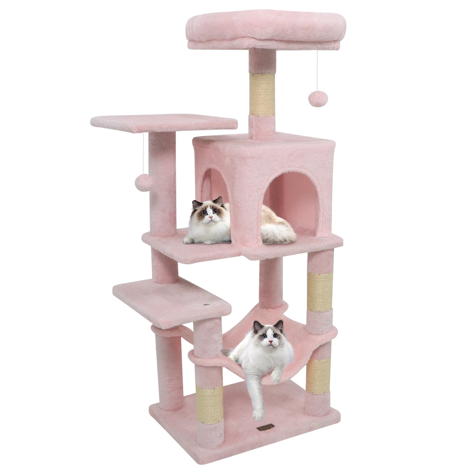 Multi-Level Cat Tower with 2-Door Condo and Padded Top Perch - Majestic Pet Kingdom