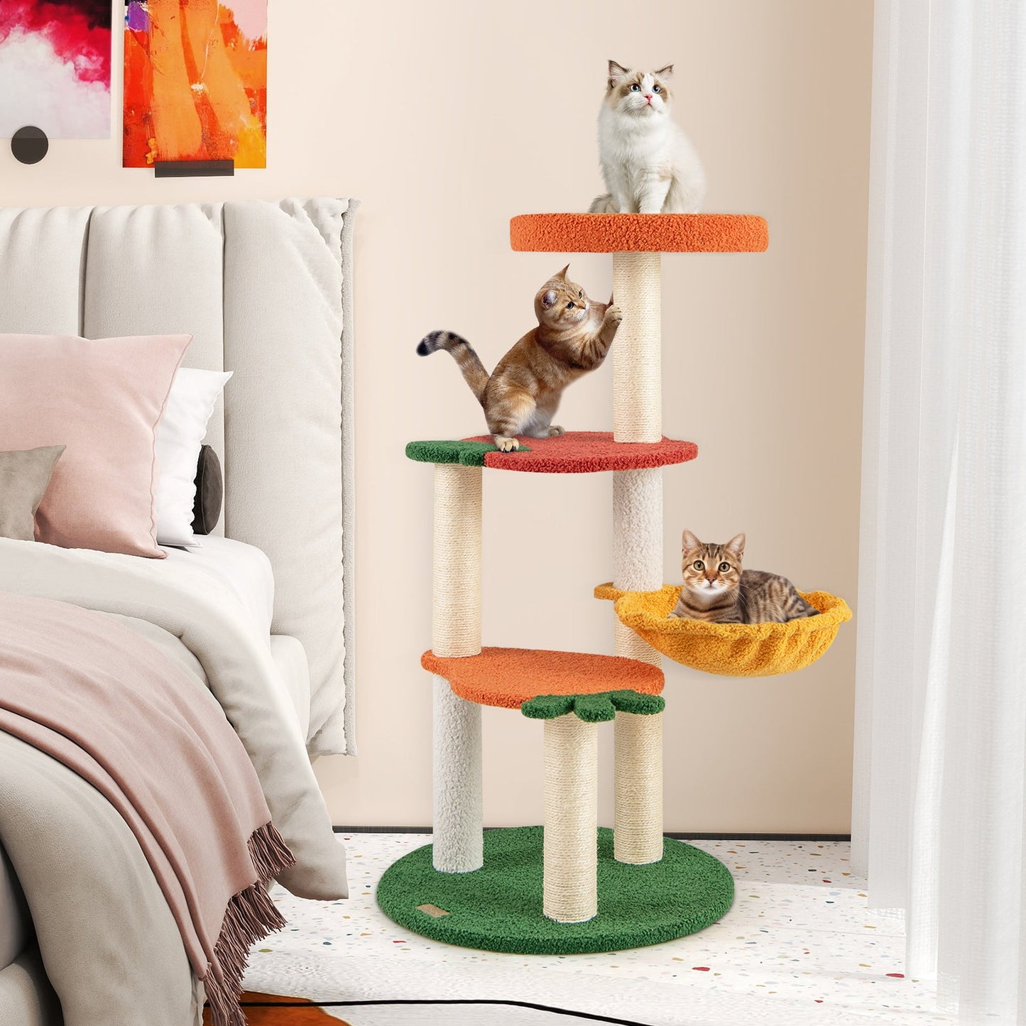 Cat Tree Fruit Theme Multi-Level Activity Center Platforms - Detail Angle 2 | Majestic Pet Kingdom