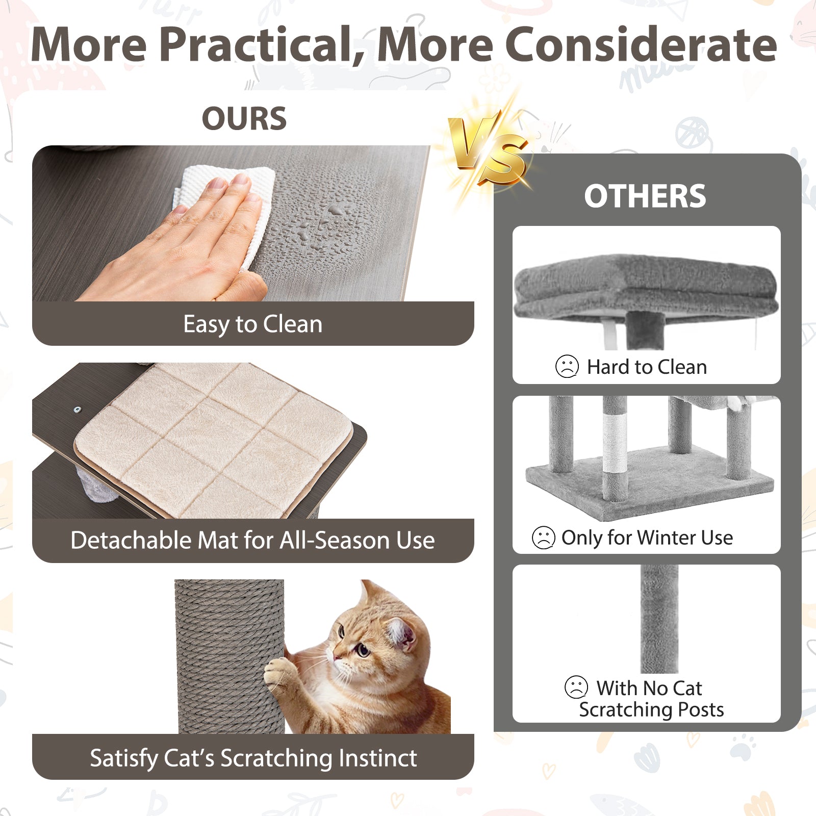 Multi-level Cat Tree for Indoor Cat 59.5 inch Tall Cat Tower with Cushion Top Perch - Majestic Pet Kingdom