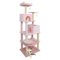 Multi-level Cat Tree Modern Cat Tower with Upholstered Perch and 2 Cat Condo - Majestic Pet Kingdom