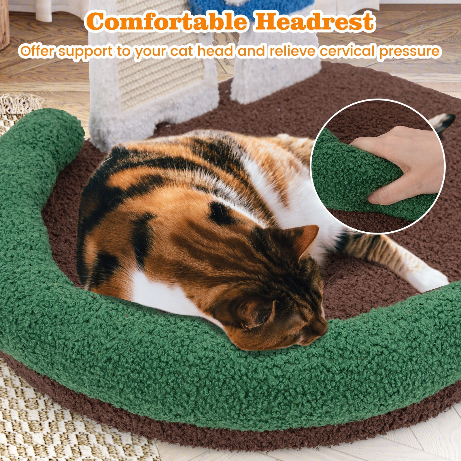 Mushroom Cat Bed Cat Claw Scratcher with Wide Bed and Sisal Scratch Panel-Multicolor | Purrfect Pet Kingdom