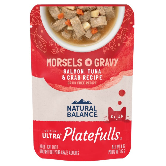 Natural Balance Cat Pouch Platefulls Salmon, Tuna, Crab (3oz) - Majestic Pet Kingdom