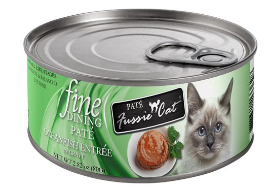 Fussie Cat Fine Dining - Pate - Oceanfish Entree in gravy (2.82oz) - Majestic Pet Kingdom
