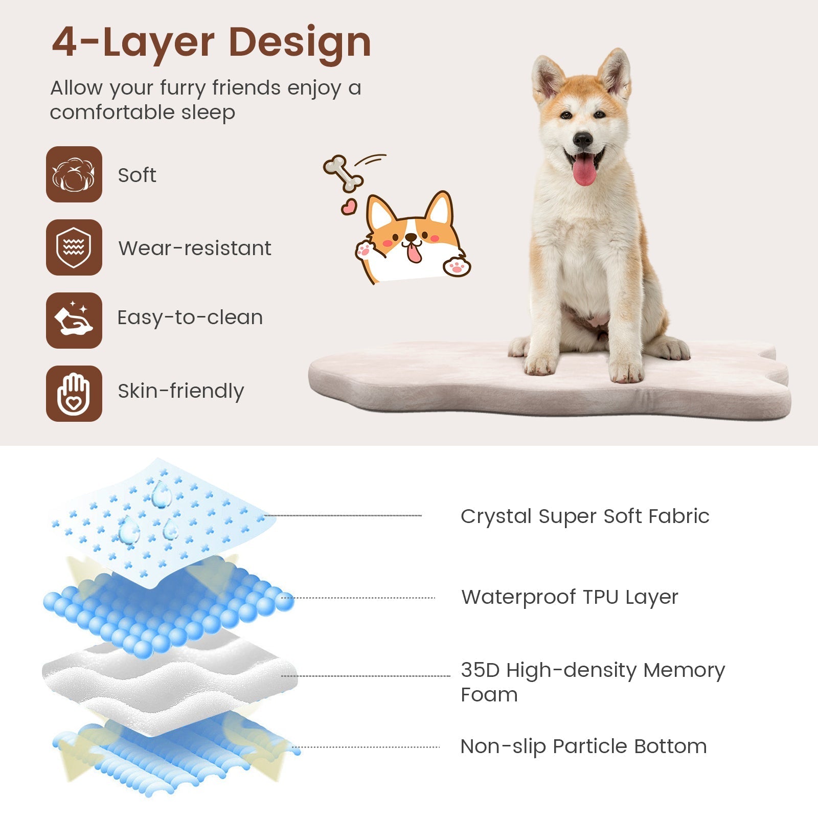 Orthopedic Dog Bed with Memory Foam Support for Large Dogs - Majestic Pet Kingdom