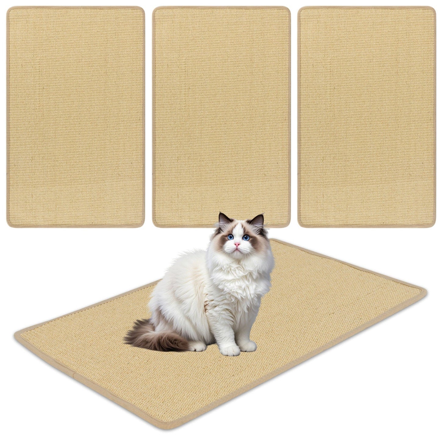 4 Pieces Cat Scratcher Mat Set 32 x 20 Inch Pads for Cats | Purrfect Pet Kingdom