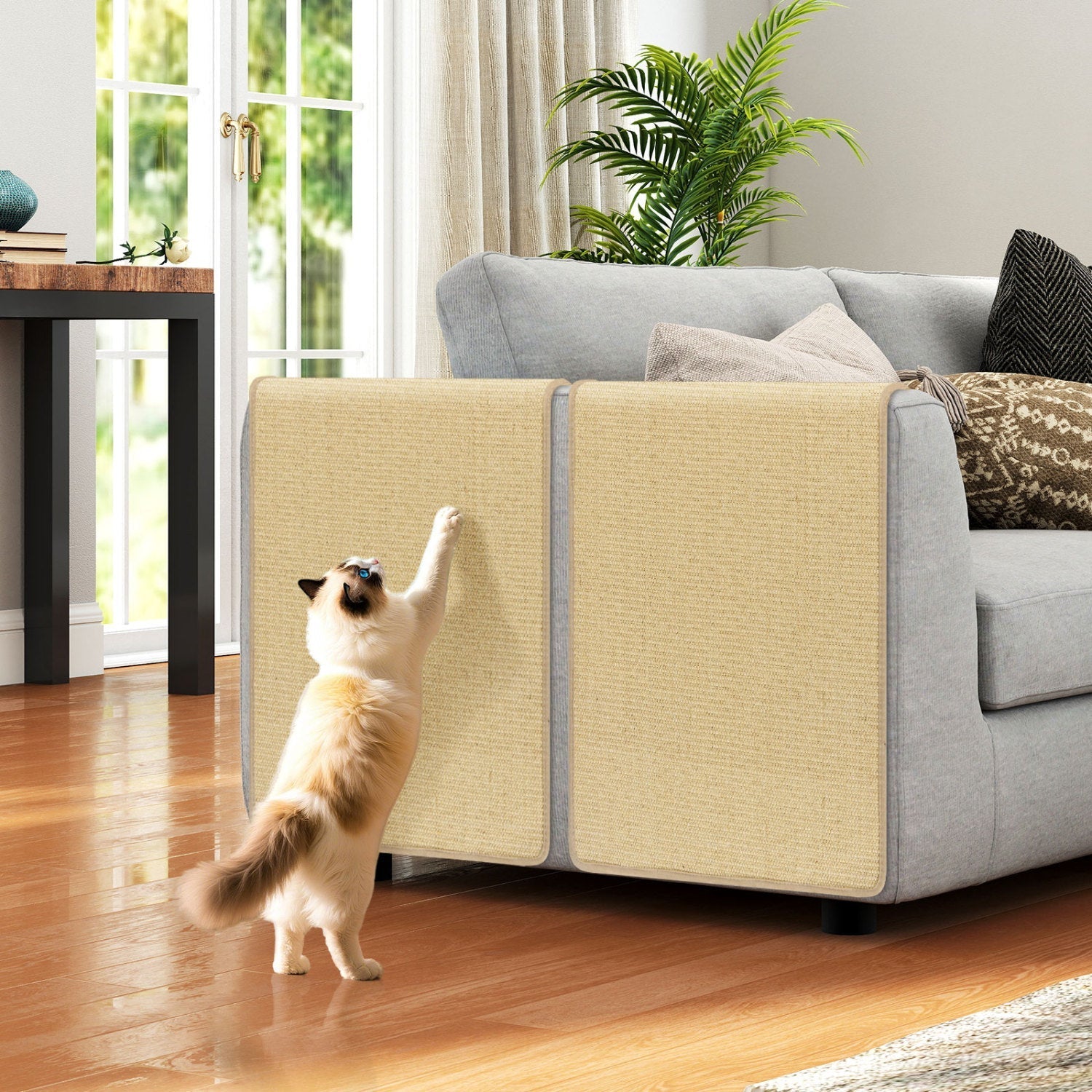 4 Pieces Cat Scratcher Mat Set 32 x 20 Inch Pads for Cats