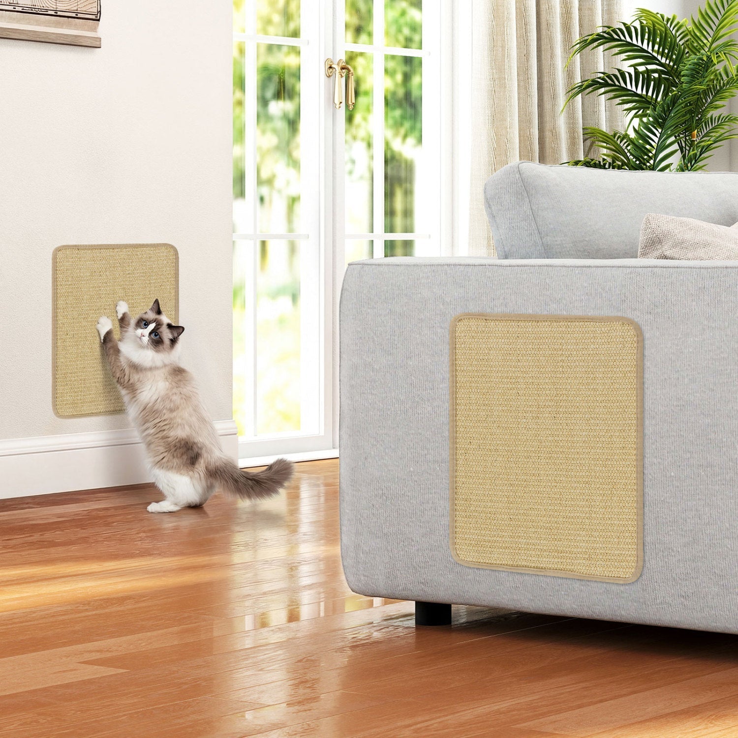 12 Pieces Cat Scratcher Mat Set 16 x 12 Inch Natural Sisal Pads