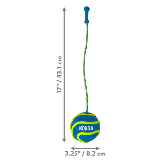 Dog Ball Toy KONG Bunji High Visibility Bungee Fetch Ball - Detail Angle 2 | Majestic Pet Kingdom