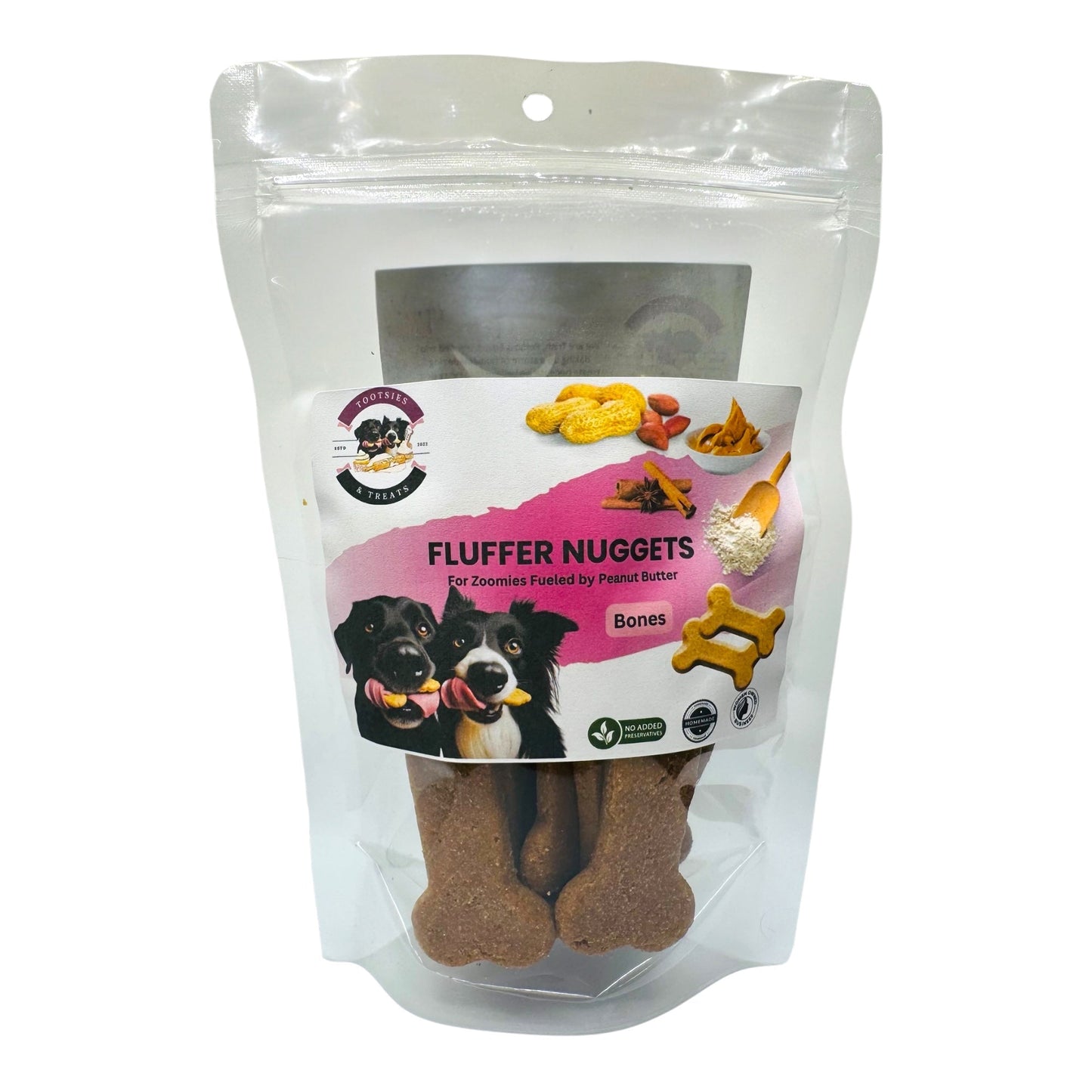 Dog Treats Tootsies and Treats Peanut Butter Bone Chews 6oz