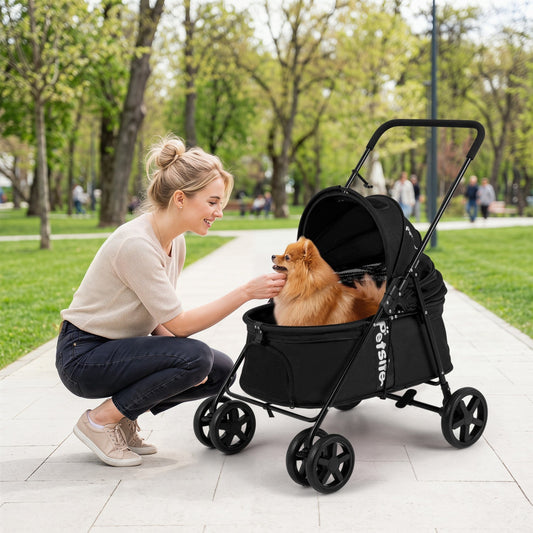 pet-stroller-foldable-travel-jogger-carriage-with-brakes-luxury-view-1 | Majestic Pet Kingdom