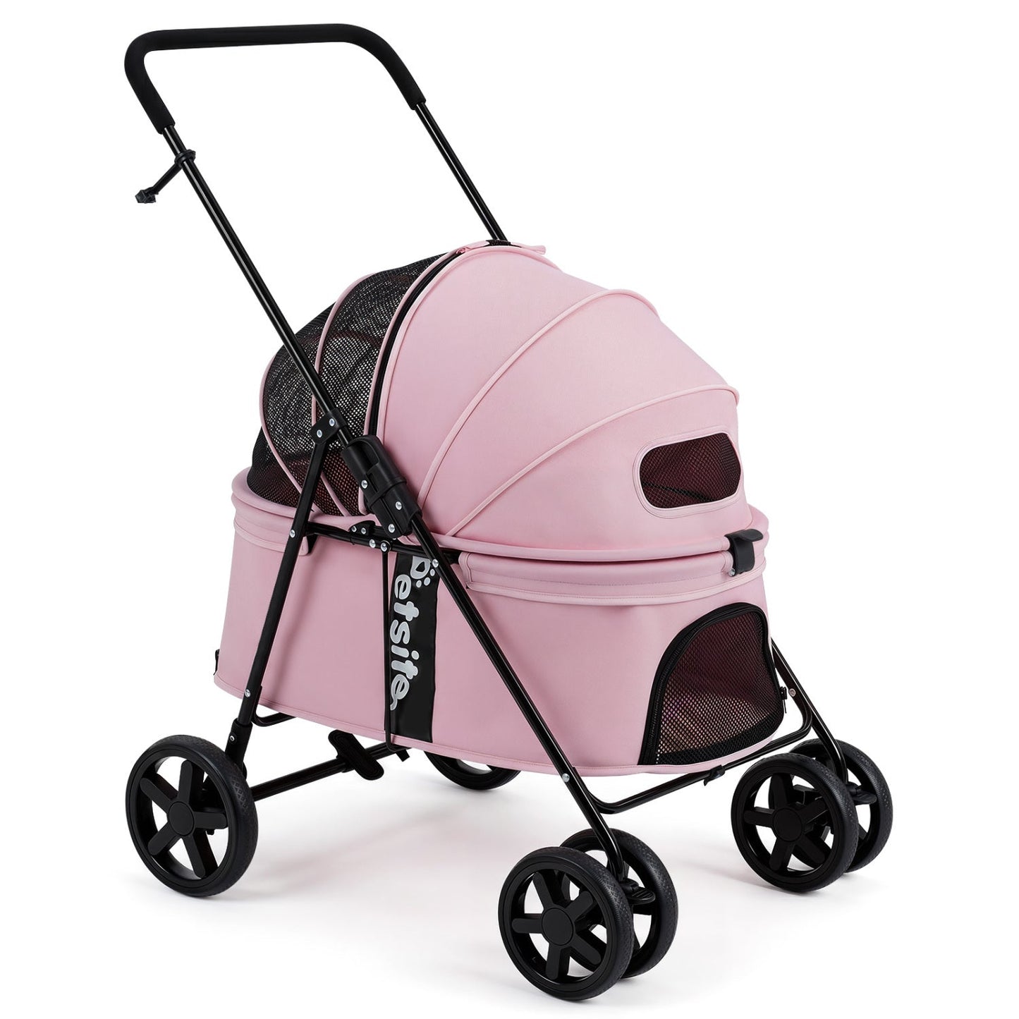 Foldable Pet Stroller for Small to Medium Dogs with Brake