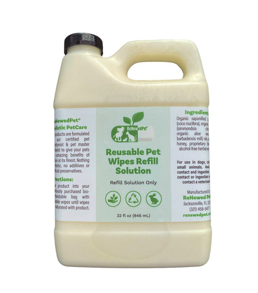 Pet Grooming Wipe Solution Natural Cleansing Refill 16 fl oz - Main Feature View | Majestic Pet Kingdom