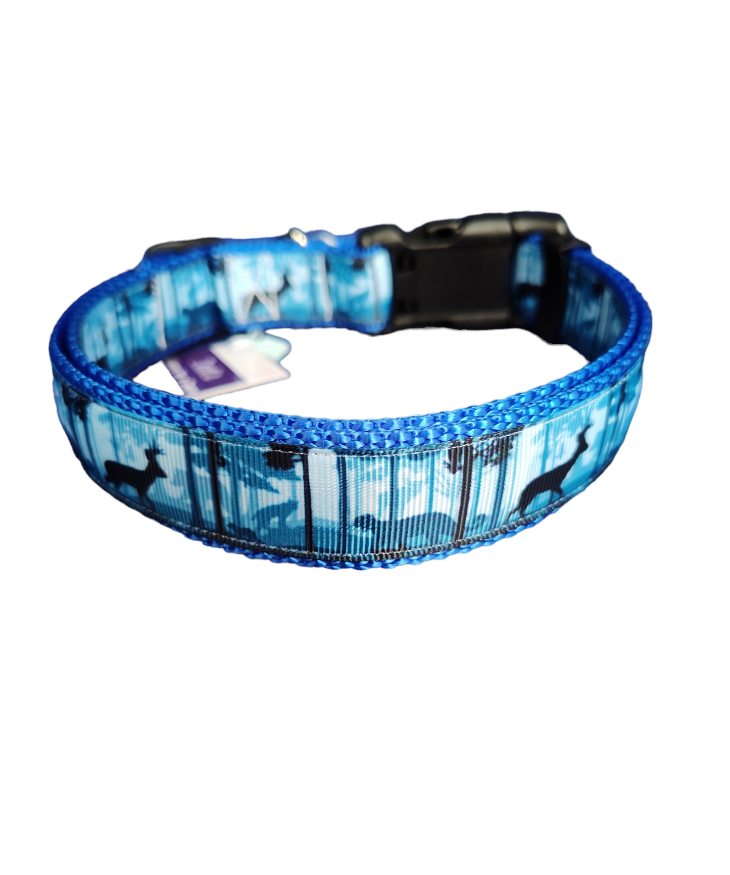 Wild Blue Forest Nylon Dog Collar MD, LG, XL, Leash | Purrfect Pet Kingdom