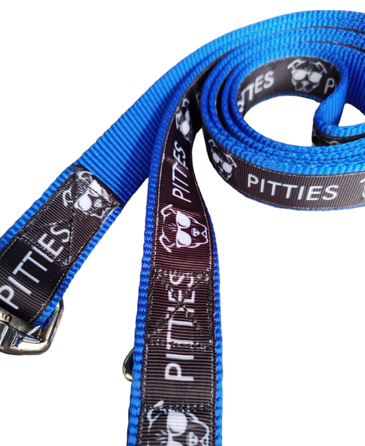 Pitties Pitbull Blue Nylon Dog Collar MD, LG, XL, Leash | Purrfect Pet Kingdom