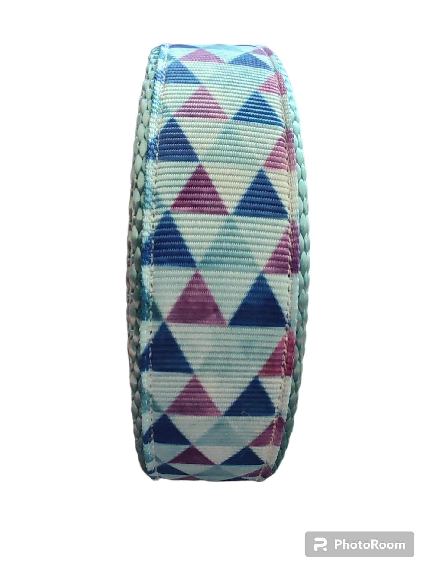 Purple Triangles Light Blue Nylon Dog Collar MD, LG, XL, Leash | Purrfect Pet Kingdom