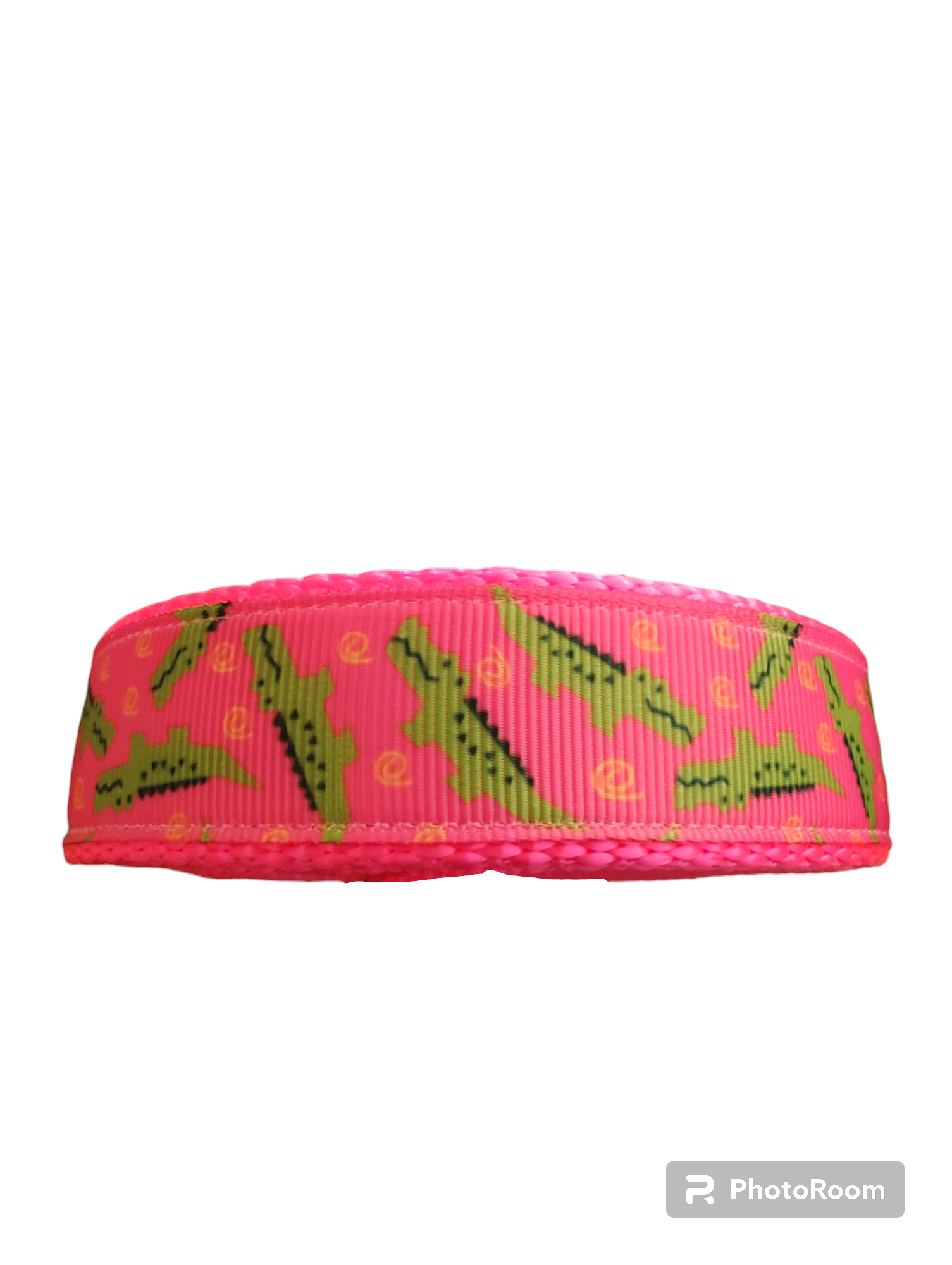 Pink Alligator Hot Pink Nylon Dog Collar MD, LG, XL, Leash