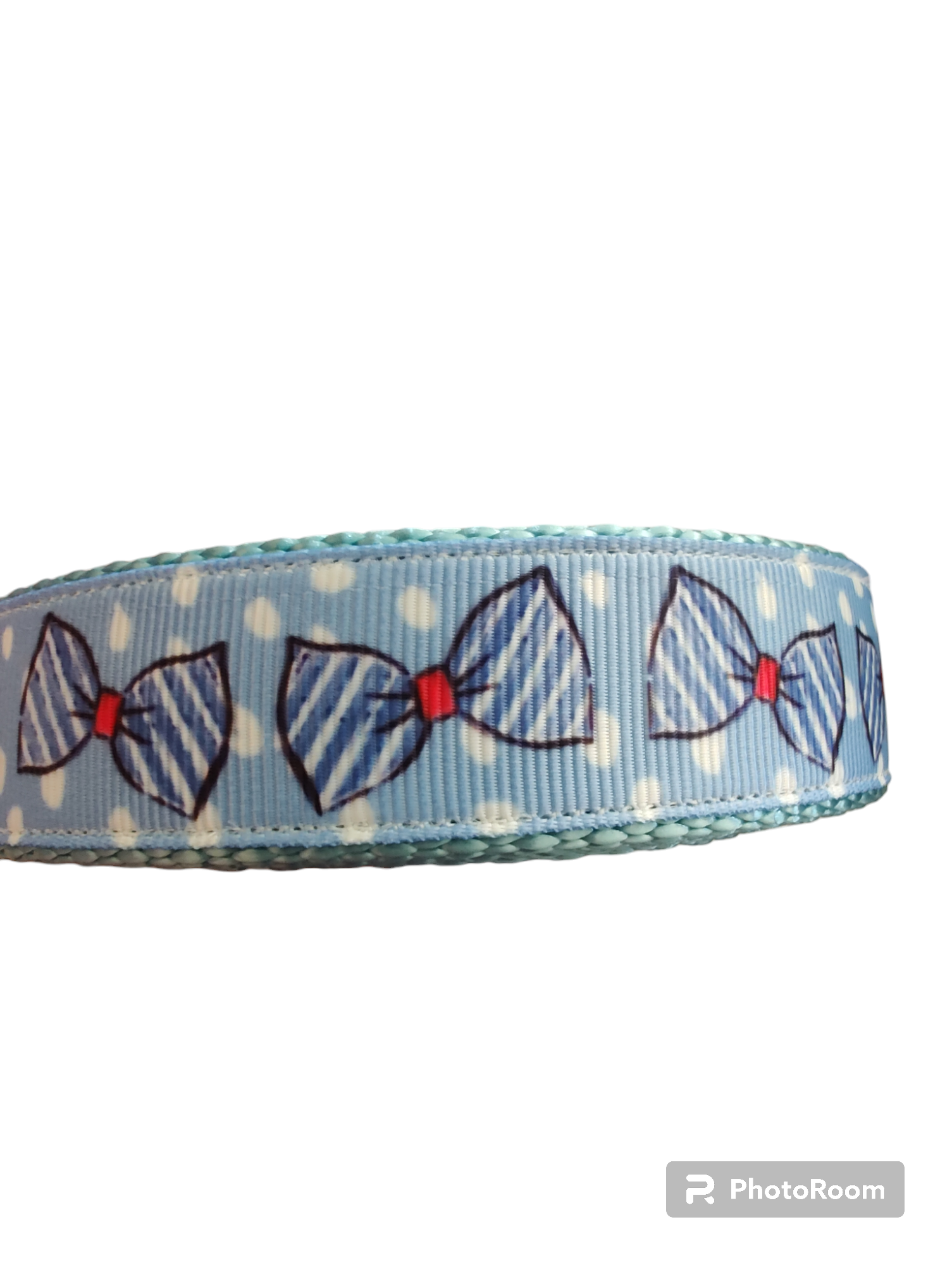 Blue Bow Ties Light Blue Nylon Dog Collar MD, LG, XL, Leash, Martingale | Purrfect Pet Kingdom