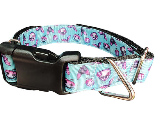 Halloween Blue Spooky Season Nylon Dog Collar | Purrfect Pet Kingdom