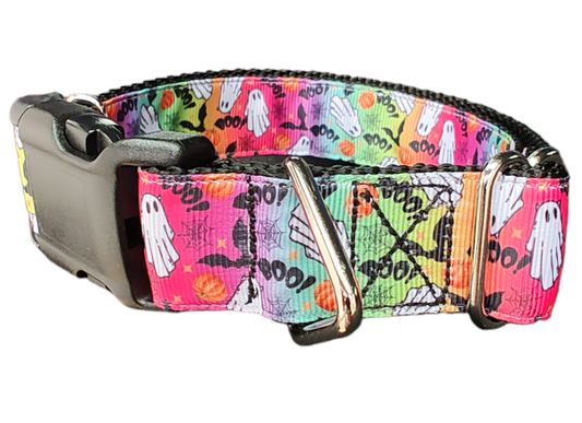 Halloween Rainbow Ghosts Nylon Dog Collar | Purrfect Pet Kingdom