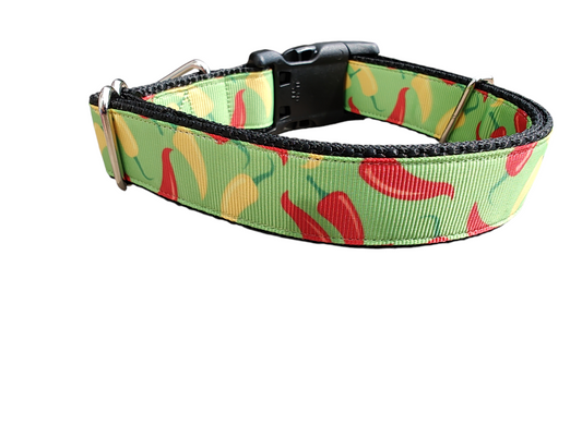 Spicy Colored Peppers Nylon Dog Collar | Purrfect Pet Kingdom