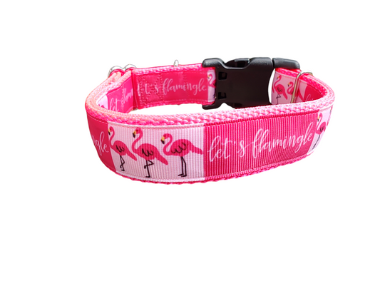 Let's Flamingle Flamingo Nylon Dog Collar | Purrfect Pet Kingdom