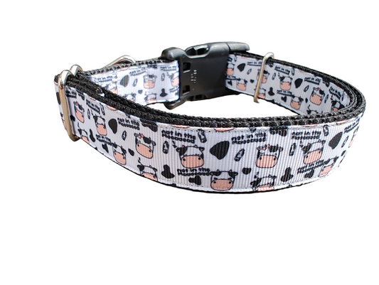 Not In The MOoOod Cow Nylon Dog Collar | Purrfect Pet Kingdom