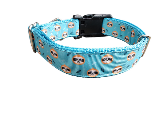 Blue Sloth Nylon Dog Collar | Purrfect Pet Kingdom