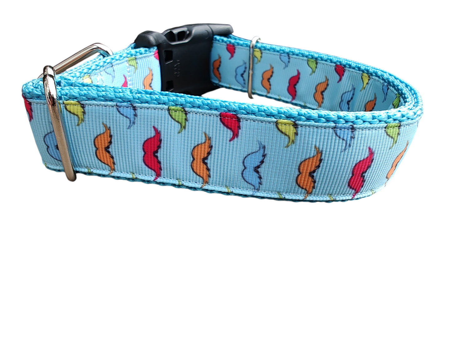 Rainbow Mustaches Nylon Dog Collar | Purrfect Pet Kingdom