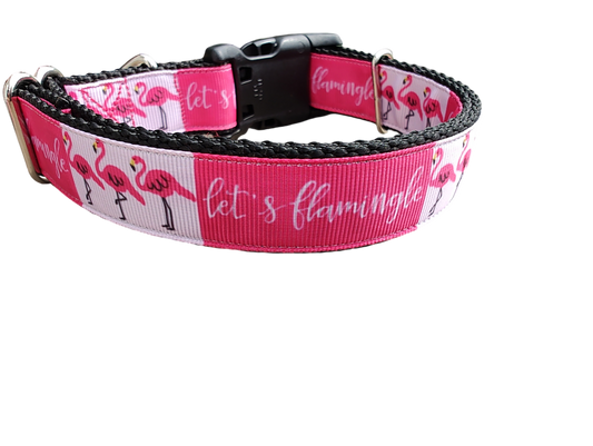 Let's Flamingle Flamingo Nylon Dog Collar | Purrfect Pet Kingdom