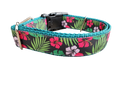 Tropical Flowers Nylon Dog Collar