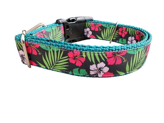 Tropical Flowers Nylon Dog Collar | Purrfect Pet Kingdom