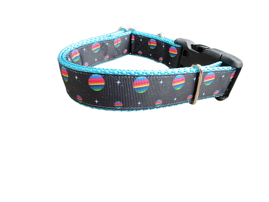 Rainbow Planets Nylon Dog Collar | Purrfect Pet Kingdom