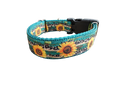 Sunflower and Leopard Print Nylon Dog Collar
