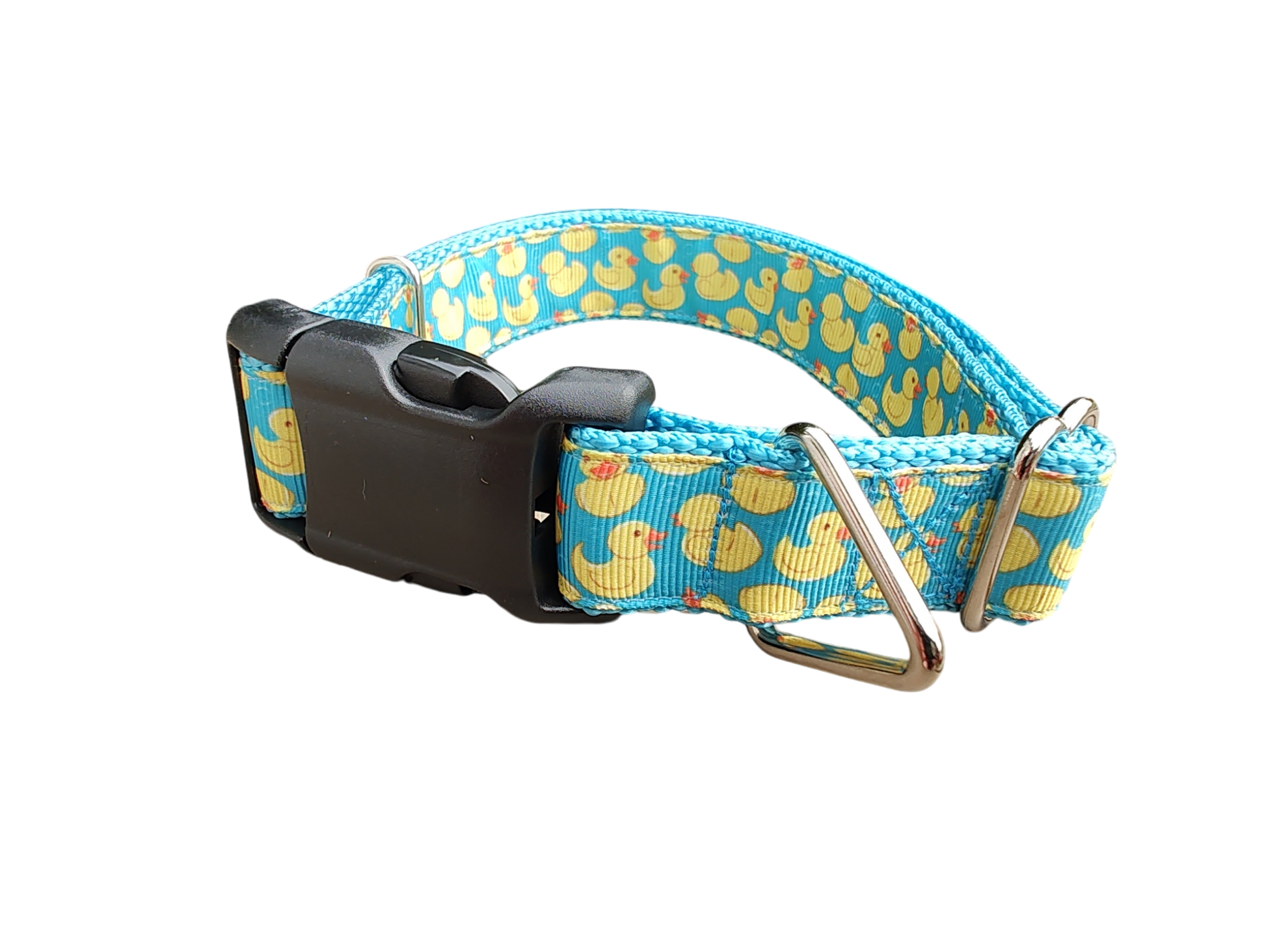Teal Rubber Duckies Nylon Dog Collar | Purrfect Pet Kingdom