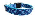 Blue Dinosaur Nylon Dog Collar