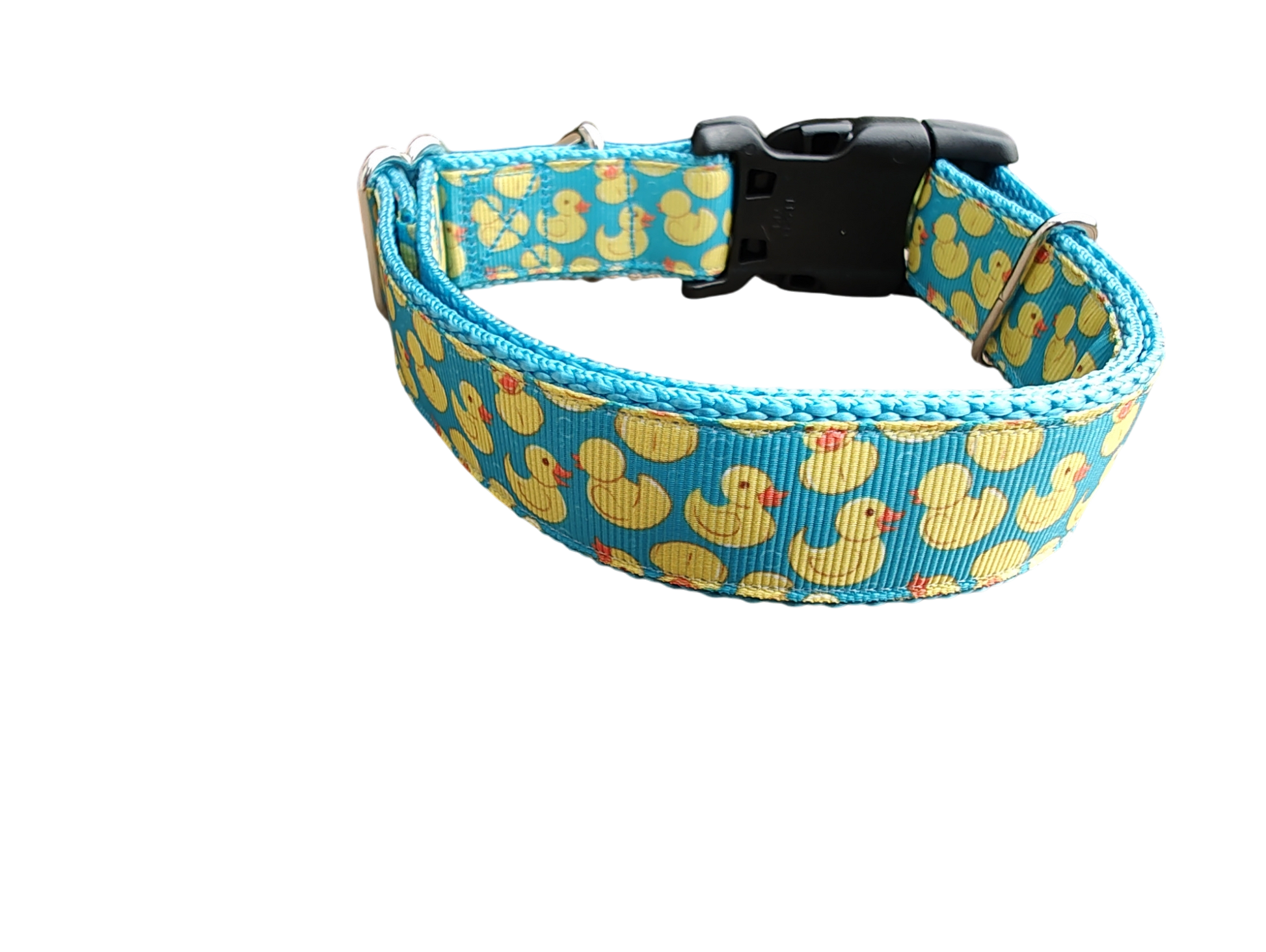 Teal Rubber Duckies Nylon Dog Collar | Purrfect Pet Kingdom