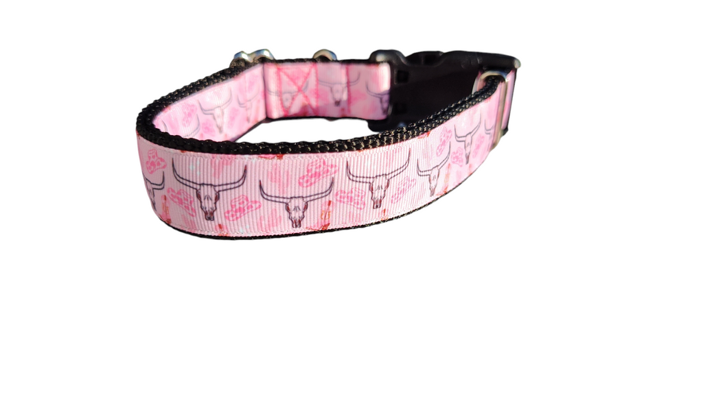 Pink Western Longhorn Nylon Dog Collar | Purrfect Pet Kingdom
