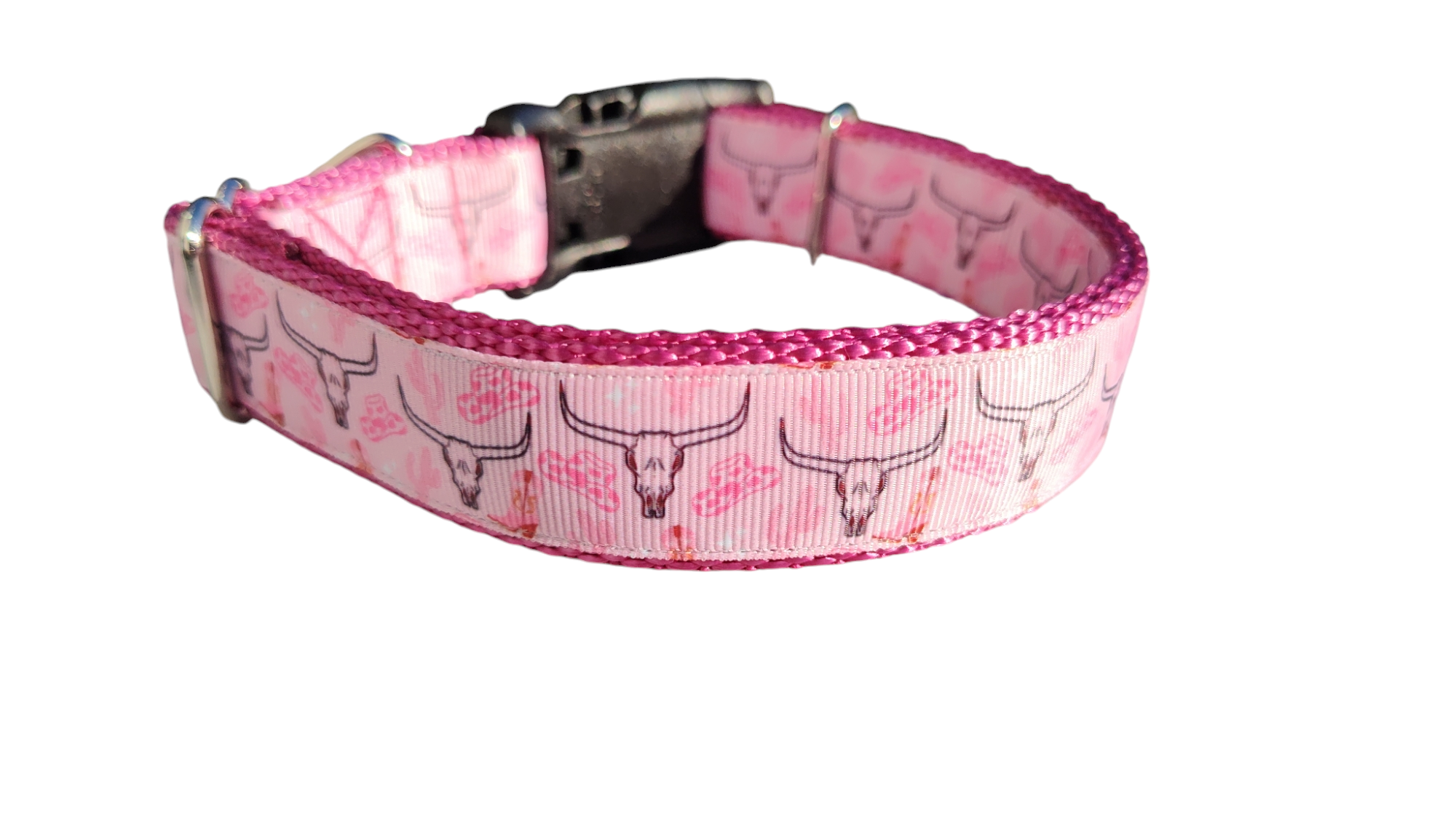 Pink Western Longhorn Nylon Dog Collar | Purrfect Pet Kingdom