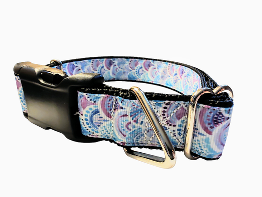 Purple / Blue Fish Mermaid Scales Nylon Dog Collar | Purrfect Pet Kingdom