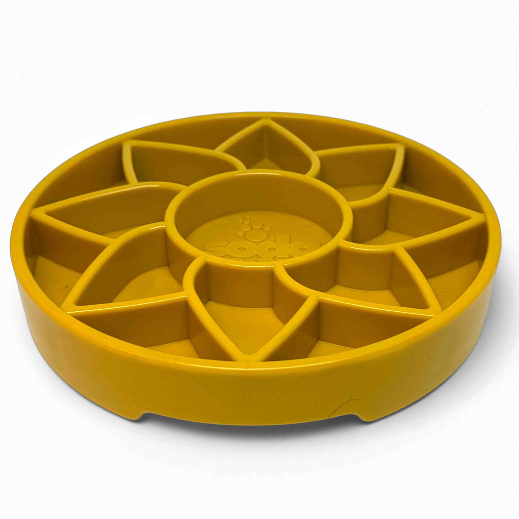 Sunflower eTray Shallow Slow Feeder Dog Bowl for Enrichment - Majestic Pet Kingdom