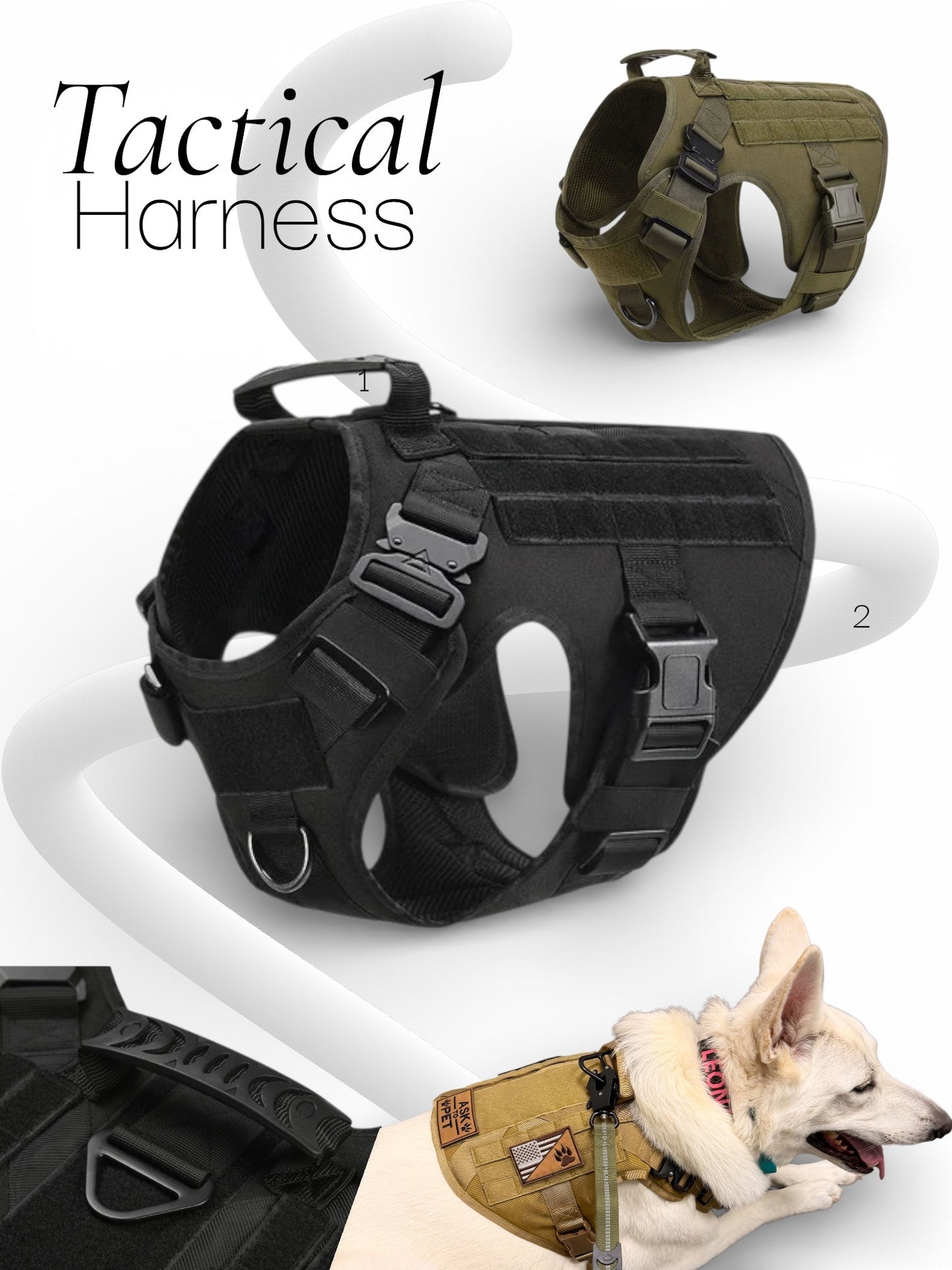 Tactical Dog Harness - Heavy Duty & Quick Release | Purrfect Pet Kingdom