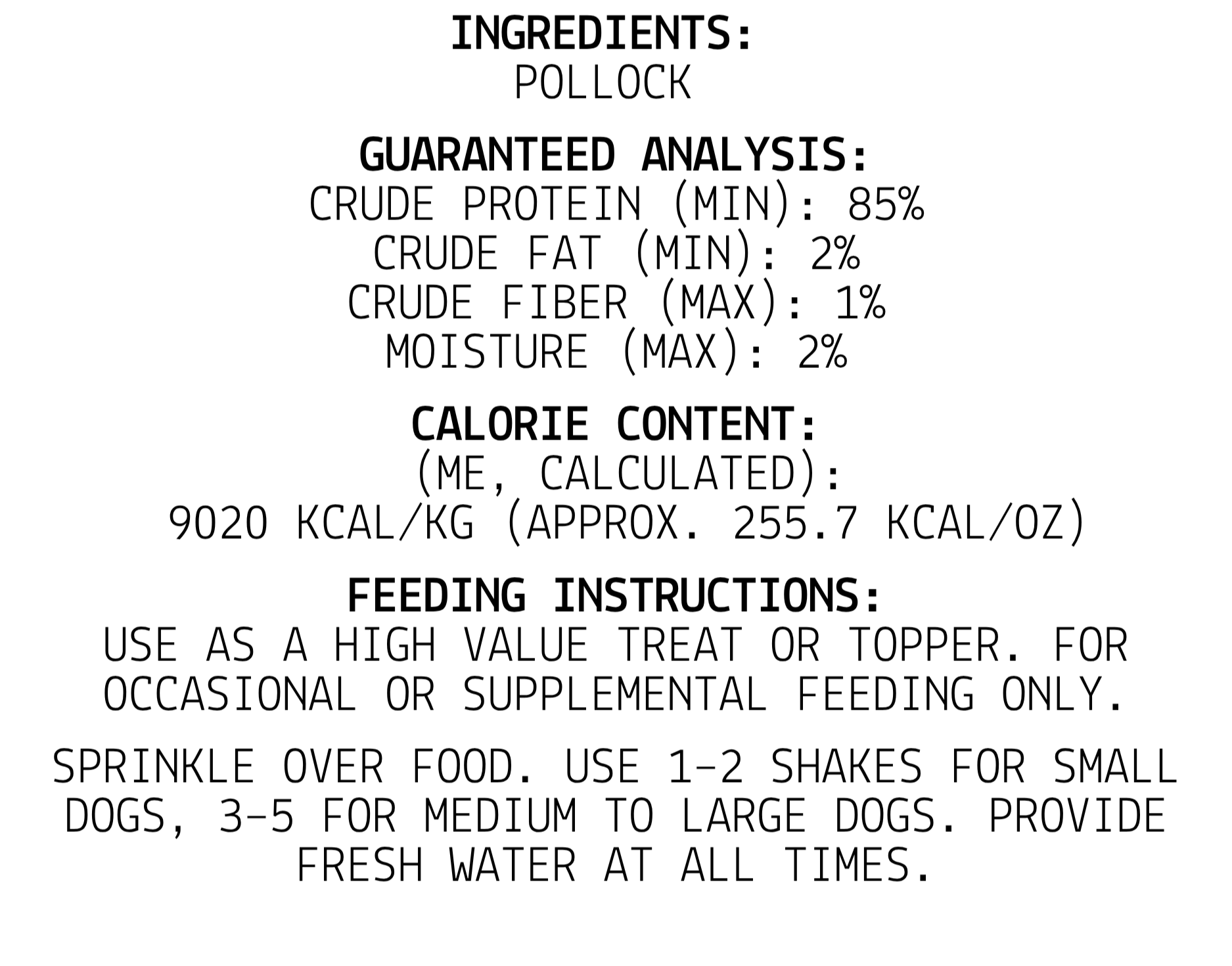 Majestic Pet Kingdom Freeze-Dried Pollock Meal Topper, 4 oz