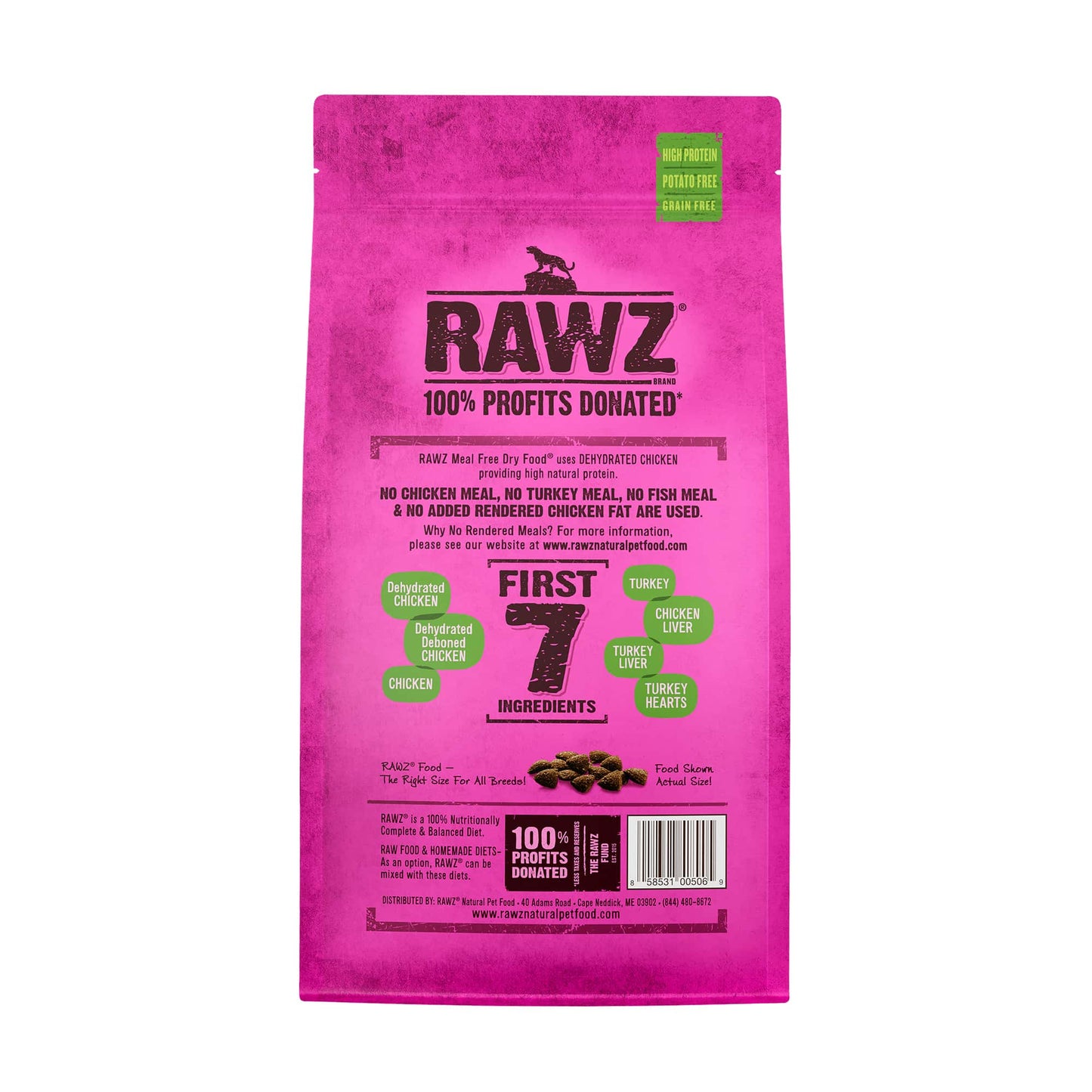 Cat Food RAWZ Dehydrated Chicken and Turkey Recipe Dry Bag - Detail Angle 2 | Majestic Pet Kingdom