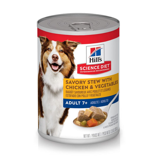 Hill's Science Diet Adult 7+ Savory Stew with Chicken & Vegetables (12.8oz) - Majestic Pet Kingdom