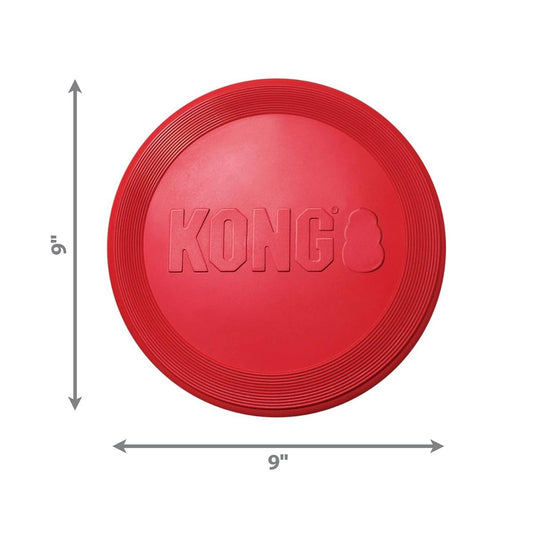 Dog Frisbee KONG Classic Red Rubber Flexible Flying Disc Toy - Detail Angle 2 | Majestic Pet Kingdom